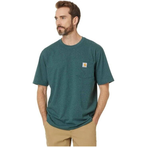 Carhartt Loose Fit Heavyweight Short Sleeve Pocket T-Shirt SZ Large Work Utility - Picture 1 of 13